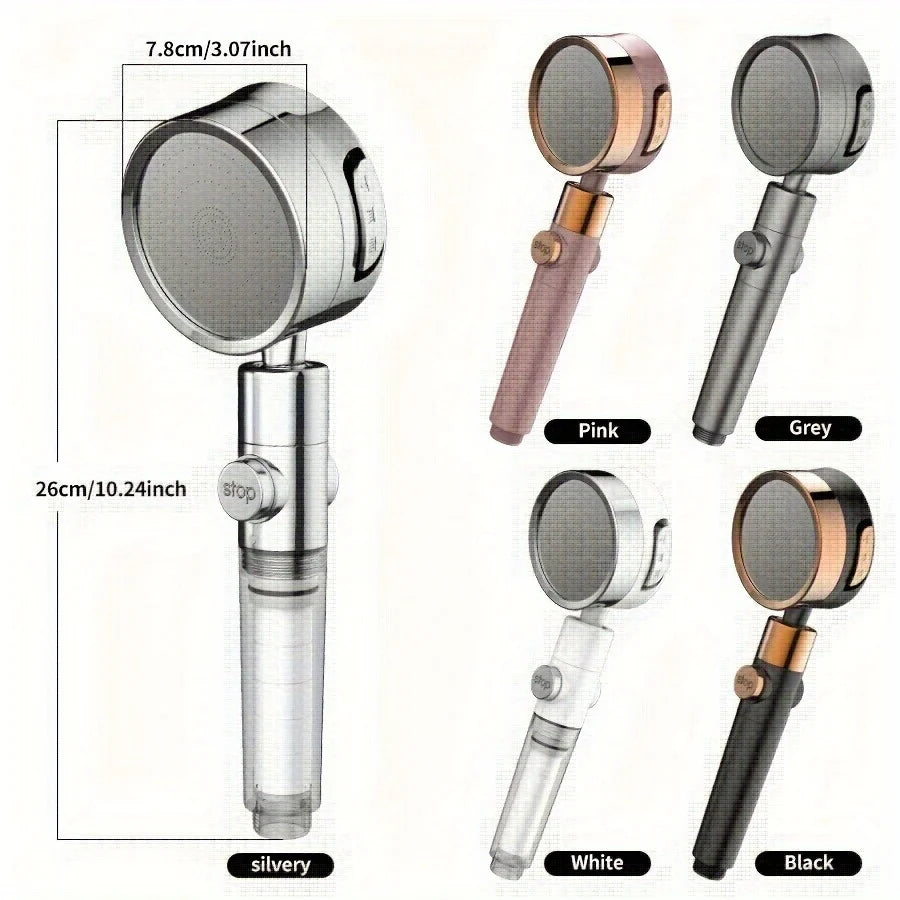 3-Speed Pressurized Shower Head - Adjustable Angle, Super Strong Flow for Refreshing Shower. Upgrade Your Bathroom Today!