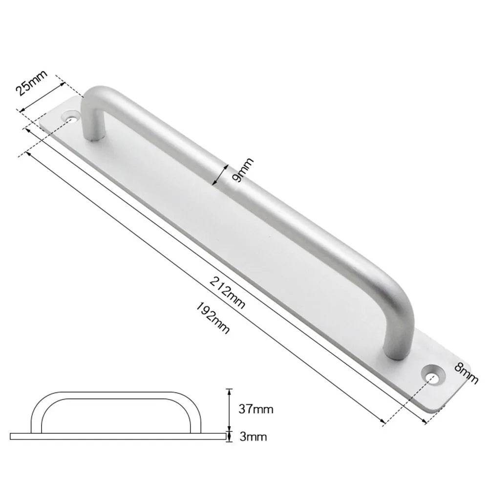 Sliding Door Handle Aluminum Alloy Kitchen Cabinet Door Knob Furniture Drawer Pull Hardware Pull Bar Handle For Gate Toilet Door