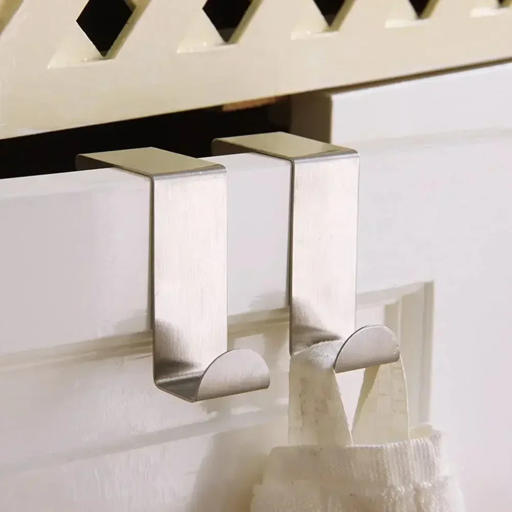 Drawer Reversible Stainless Steel Hooks, Cabinet Door Towel Racks, Office and Kitchen Shelves