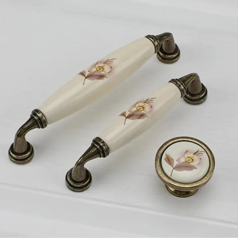 Furniture Cupboard Wardrobe Knobs Dresser Door Decorative Kitchen Vintage Cabinet Knob Ceramic Button Drawers Pull Handle