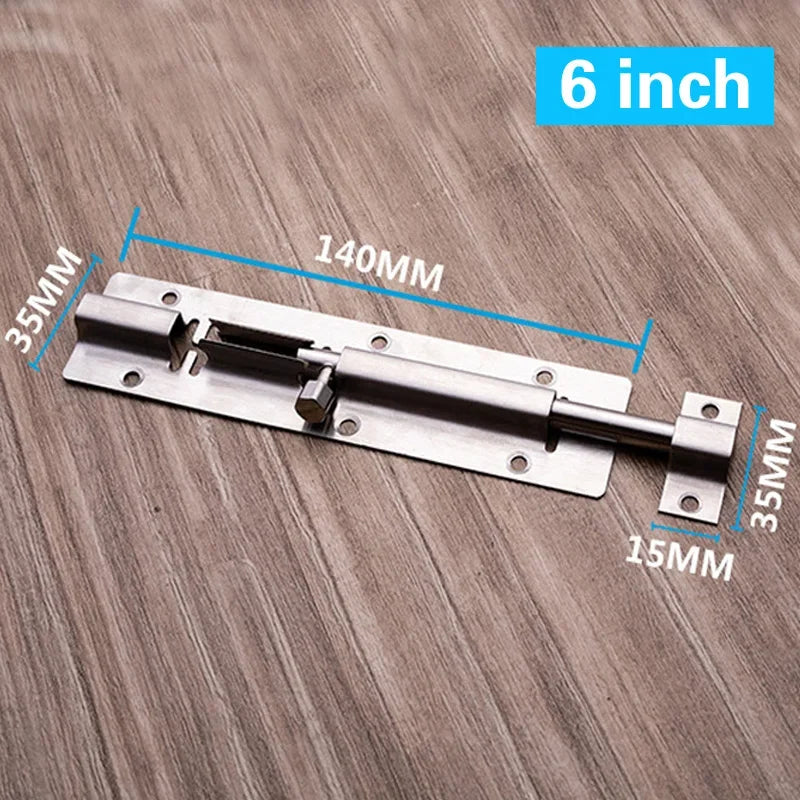 Door Security Slide Latch Lock Stainless Steel Bolt With Solid Heavy Duty Brushed Finish Door Latch Sliding Lock