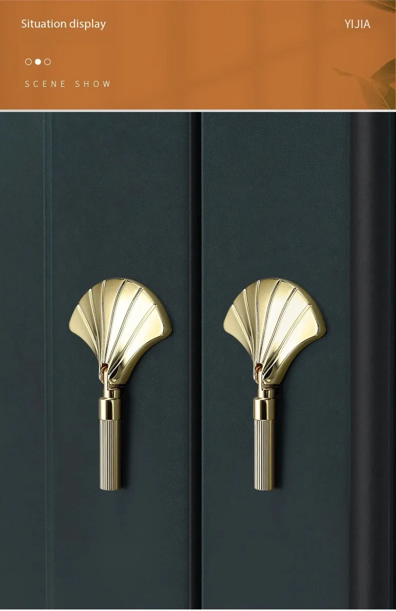 Modern High-end Cabinet Door Handle Cabinet, Kitchen Cabinet, Personalized Light Luxury Fan-shaped Wardrobe, Drawer Handle Knobs