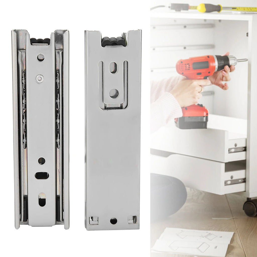 2pcs 5in Mini Short Drawer Slides Furniture Guide Rail Full Extension Kitchen Cupboard Drawer Hardware 35mm Width
