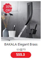 BAKALA Modern Basin Faucets Black Sink Mixer Taps Brass Bathroom Taps Square Vessel Sink Faucet Black Basin Mixer Cold Hot Water