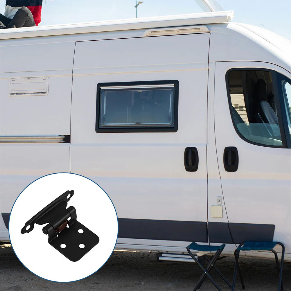 2Pcs Self-Closing Steel Cabinet Door Hinges Half Overlay Rv Cabinet Hardware Heavy Duty Hinges for Furniture Camper Trailer