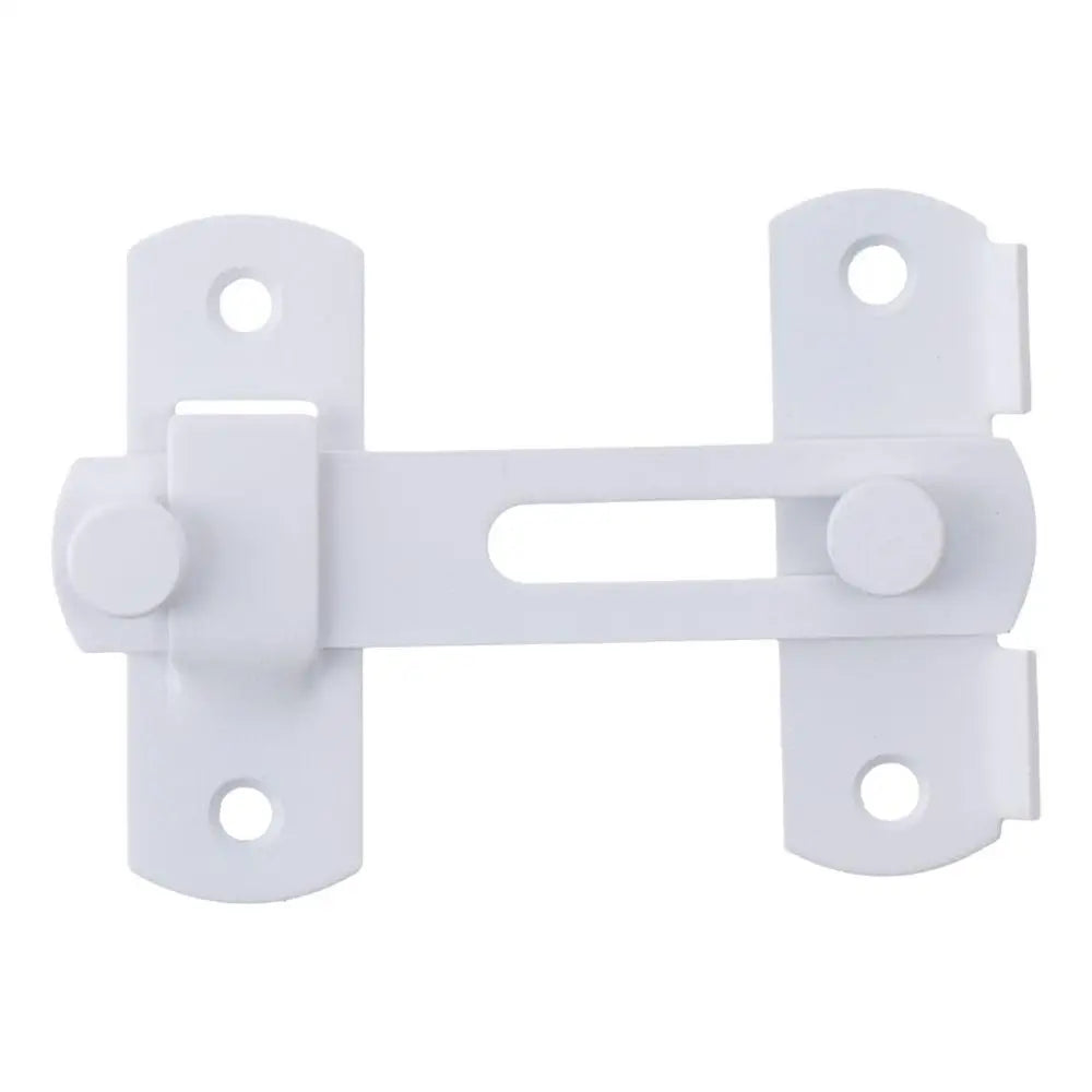 Door Latch, Durable Large Easy to Use Universal 4 Inch White Locking Latch Stainless Steel Hasp Bending Lock for Barn Door