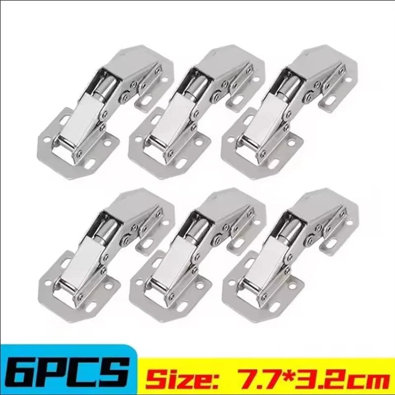 10/2PCS 90 Degree Steel Cabinet Hinges No-Drilling HoleHydraulic Buffer Hinge Kitchen Cabinet Cupboard Hinges Furniture Hardware