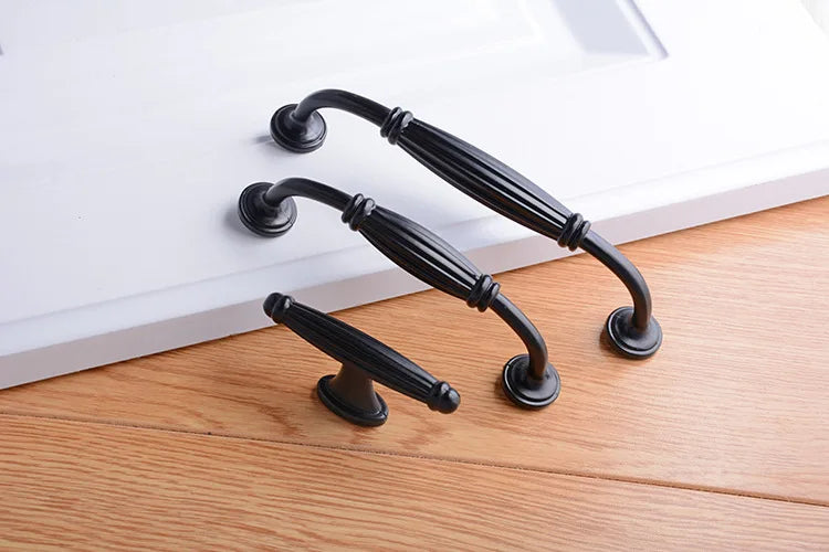 Black Handles Furniture Cabinet Knobs Muebles  Kitchen  Drawer Knobs Cabinet Pulls Cupboard  Knobs