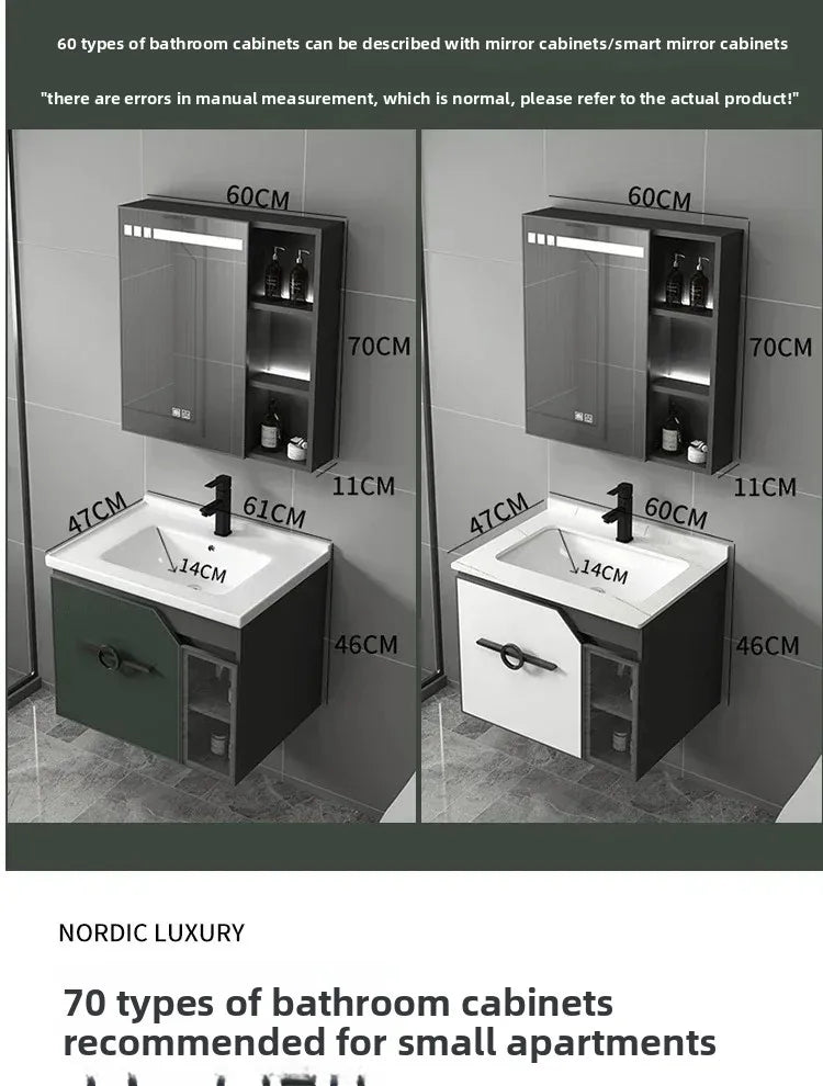Bathroom Dressing Table and Sink Combination, Rock Plate Integrated Washbasin, Smart Mirror Cabinet, Toilet Furniture