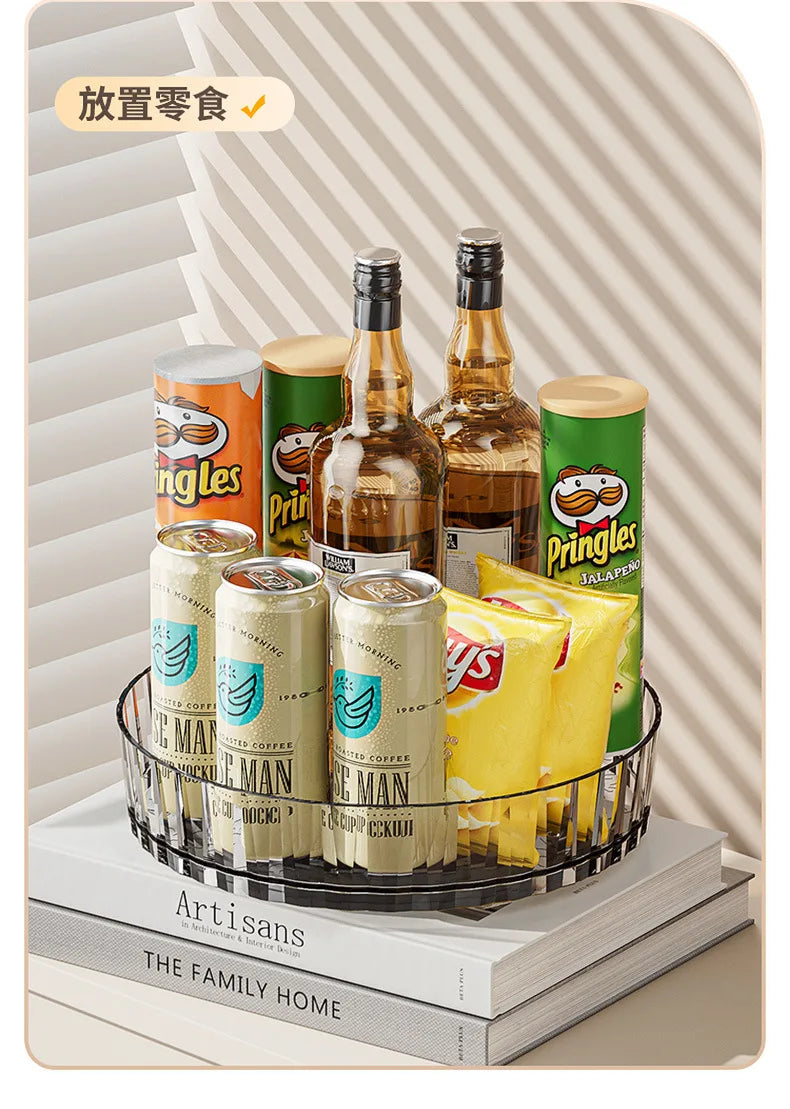 Rotating Spice Rack Organizer - Kitchen Storage for Condiment Bottles & Seasoning Jars | Desktop Storage Solution