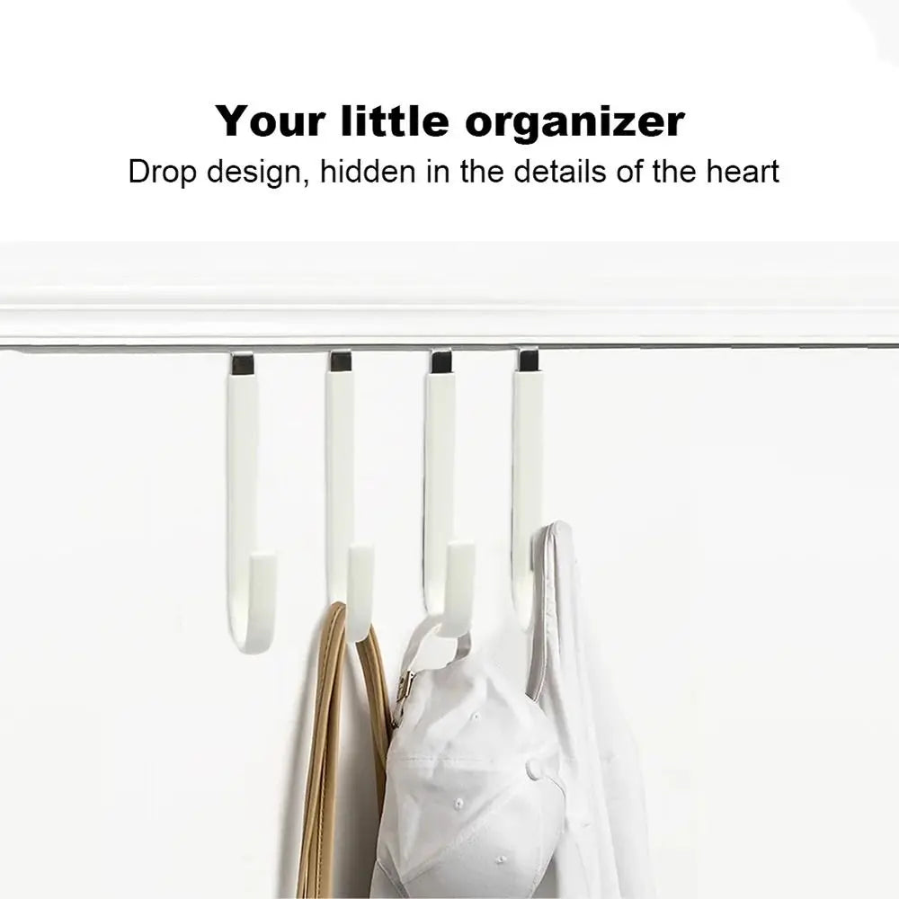 Towel Coats Hangers Nonstick Non-punching Over The Door Hooks Rubber Prevent Scratches Hanging Organizer Clothes Storage Holder
