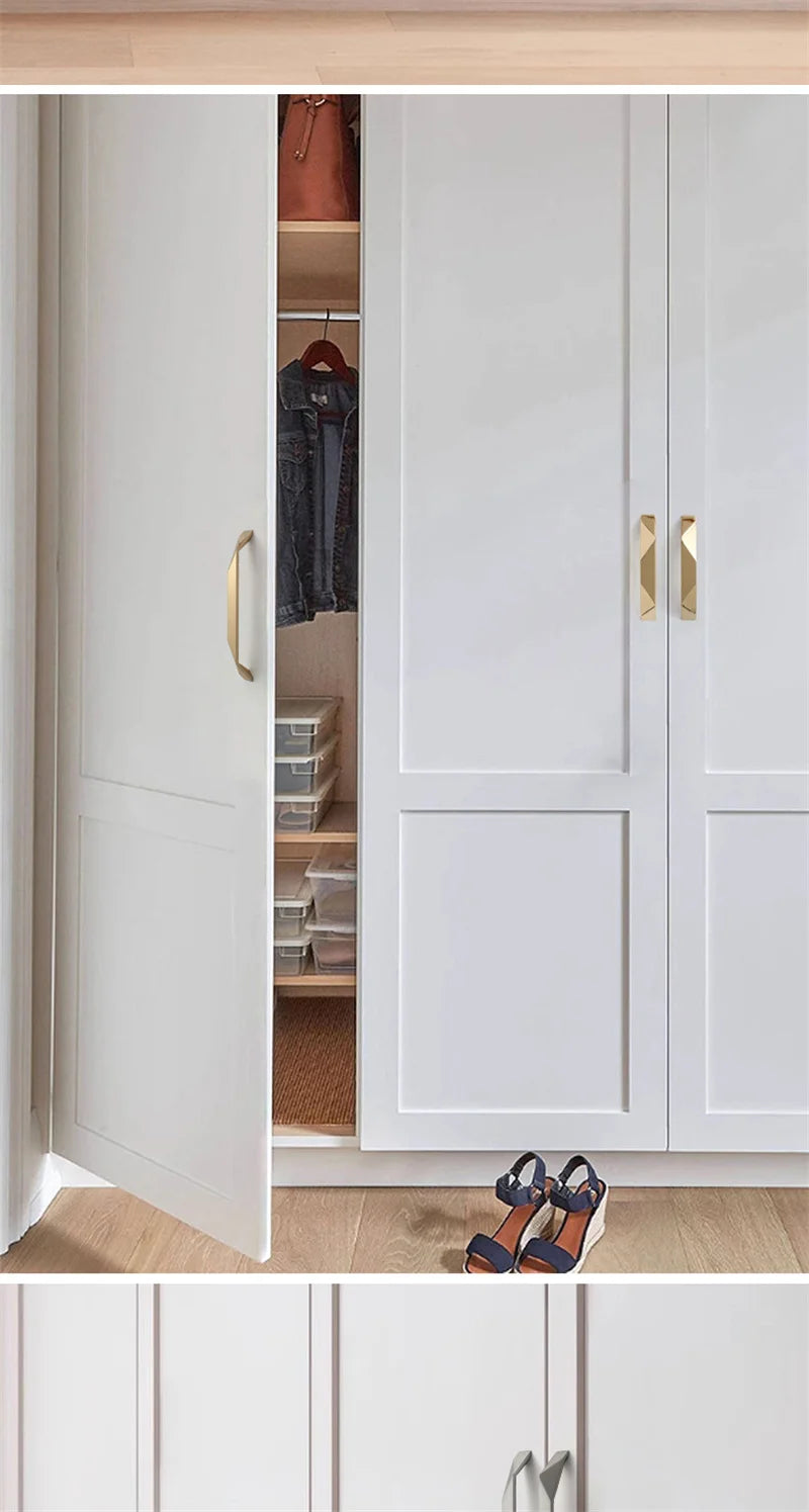 Modern Simple Geometric Design Golden Cabinet Handles Gray Drawer Knobs Kitchen Cupboard Door Handles Furniture Handles Hardware