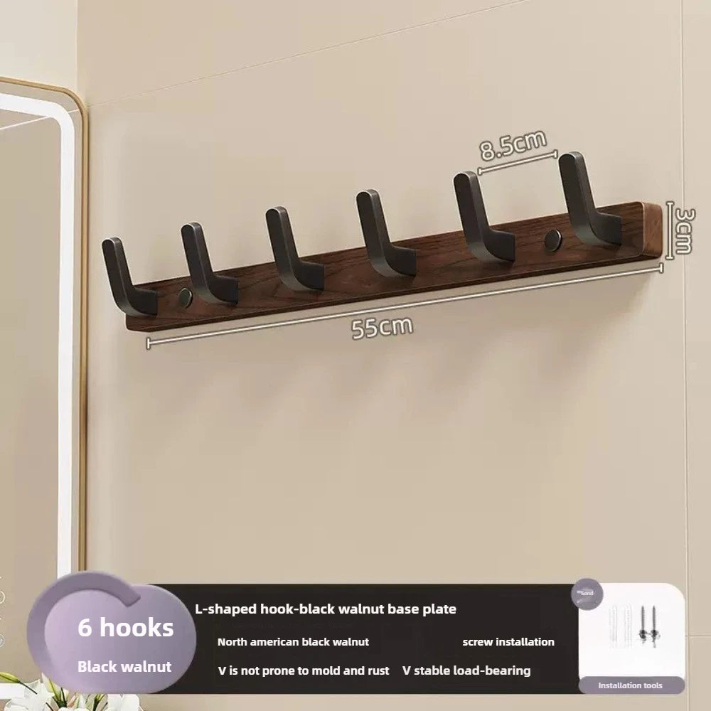 Strong Solid Wood Hook Hanging Clothes Rack Behind The Living Room Door Wall Mount Entrance Hall Towel Hat Hanging Cap Holder