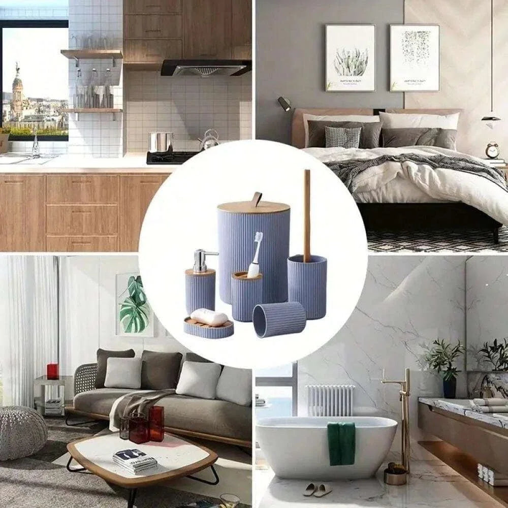 1 Piece Bathroom Accessories Set 6 Piece Bathroom Accessories Set With Paper Basket Houserack Gift Bath Set For Bathroom Decor