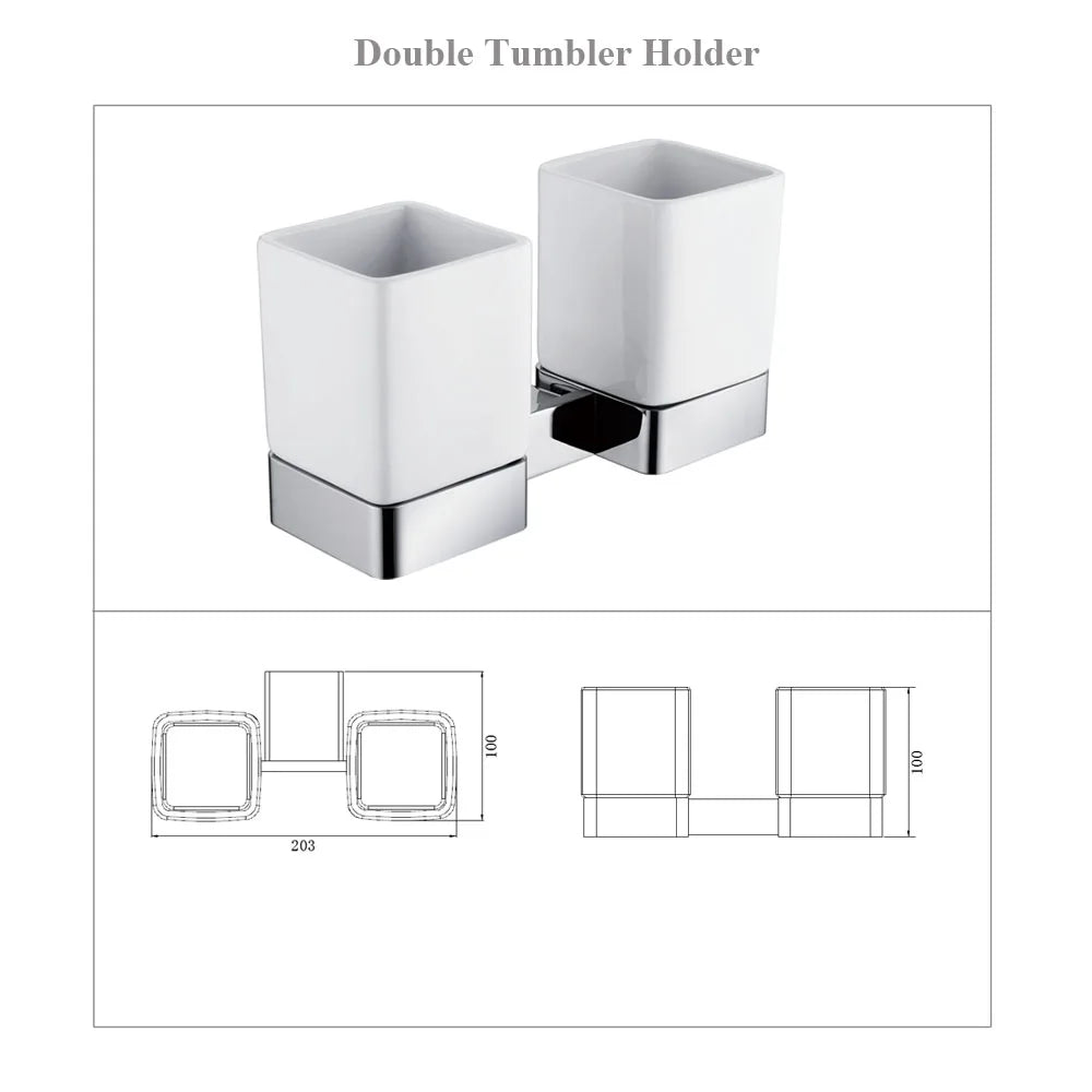 Aluminum Bathroom Accessories Sets Roll Paper Holder Toilet Brush Holder Ceramic Holder Towel Bar Towel Holder Robe Hook Anodize