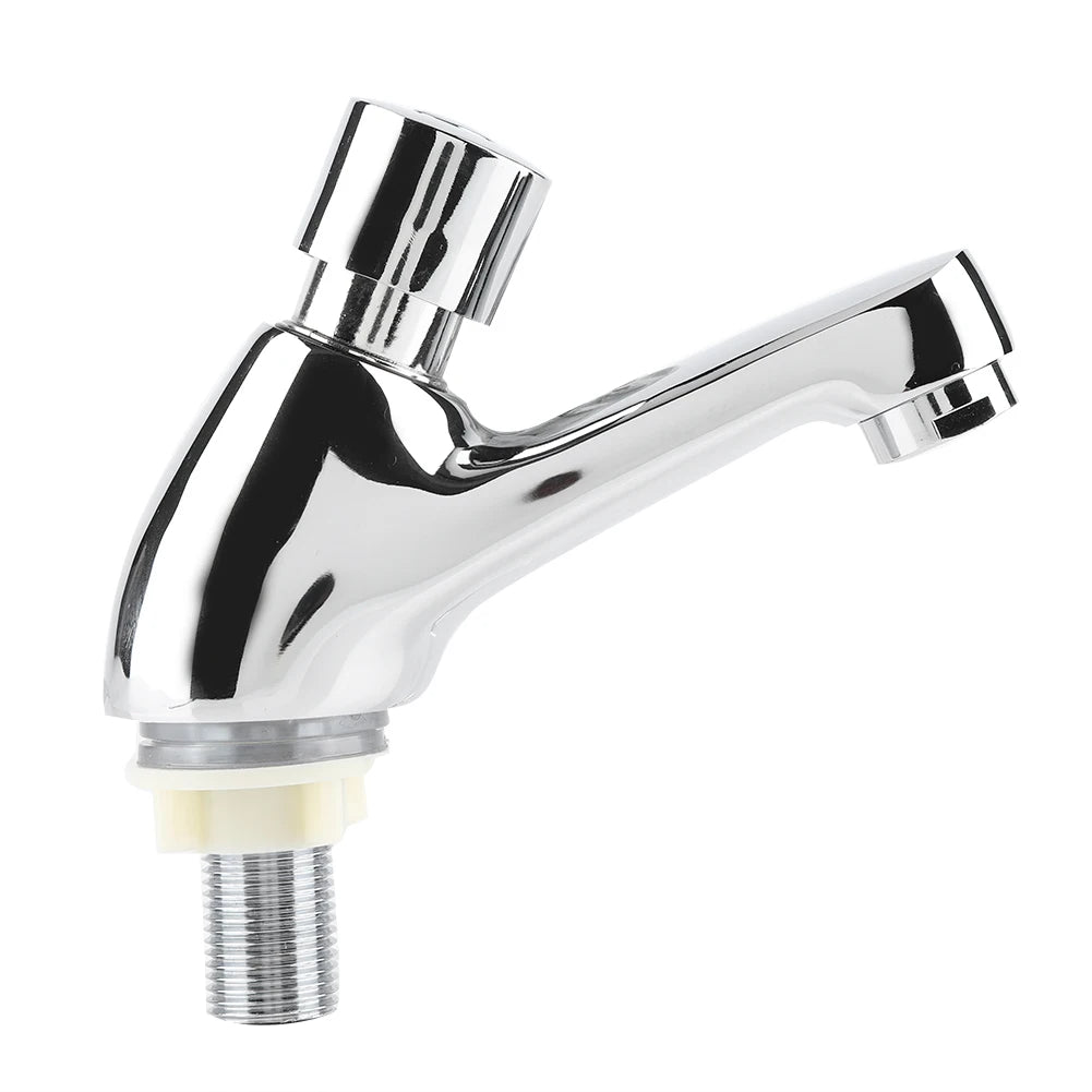 Basin Sink Bathroom Faucet Deck Mounted Cold Single Water Basin Tap Time Delay Lavatory Sink Tap Water Saving Household Tap