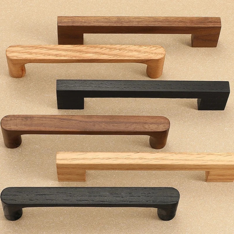 Wooden Cabinet Door Handle Cupboard Door Knob and Handle Kitchen Cabinet Knobs Wardrobe Door Handles for Furniture Hardware