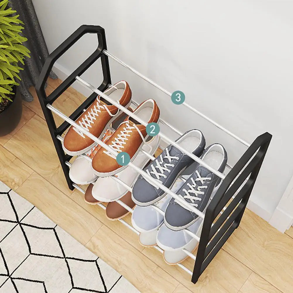 Four Layer Trapezoidal Shoe Rack Multifunctional Easy Assembly Home Dormitory Storage Cabinet for Balcony