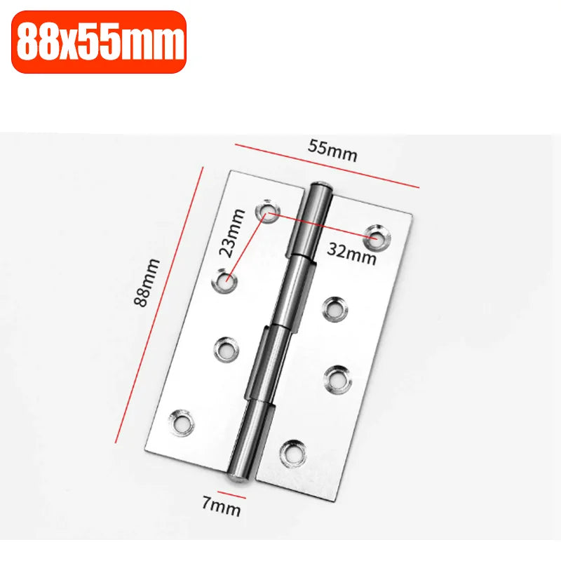 Stainless Steel Furniture Cabinet Door Hinges Window Wooden Box Folding Butt Hinges Drawer Fitting Closet Hinge Hardware Tools