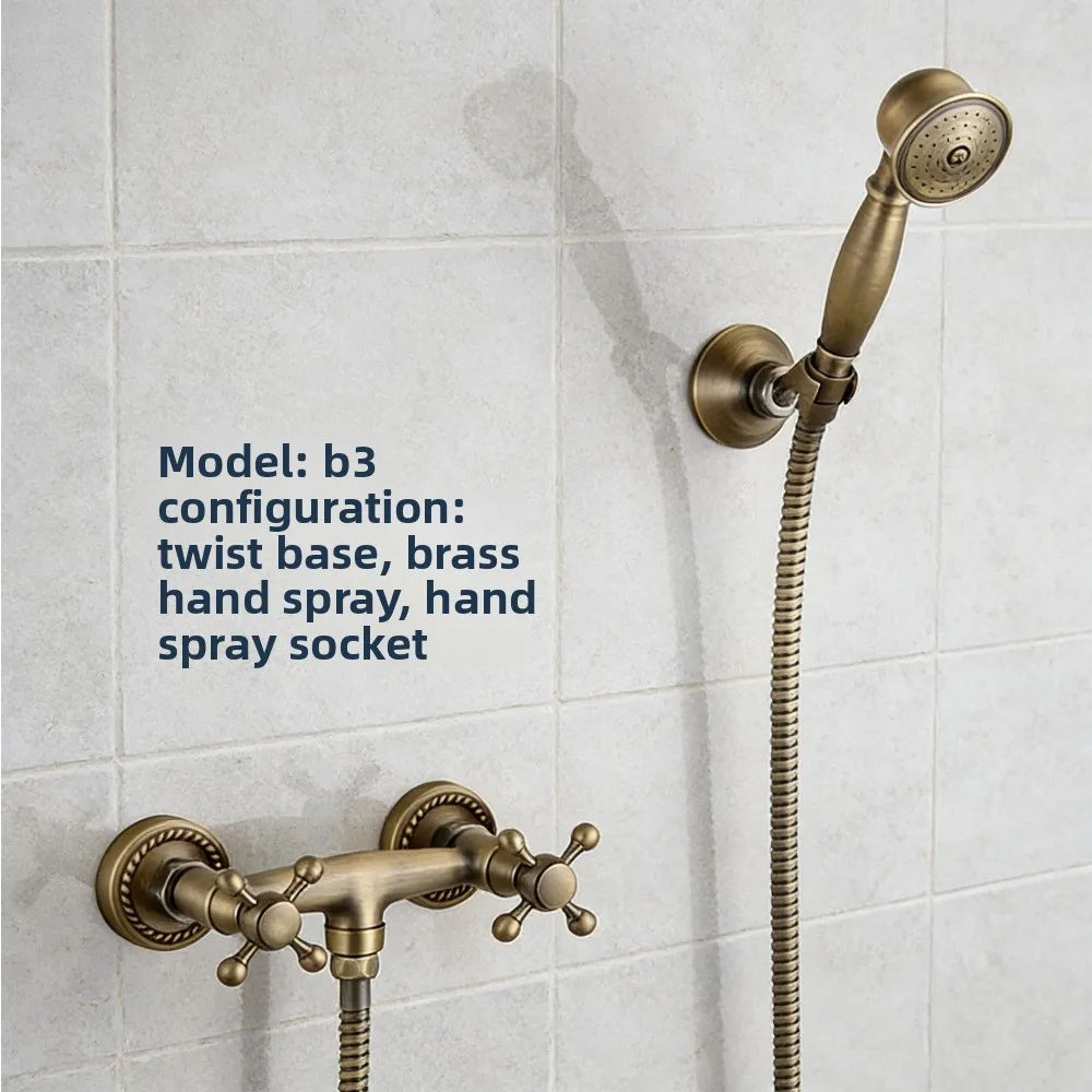 Household bathroom  rain shower set Antique brass, bathtub faucet shower system