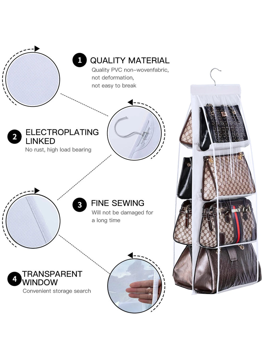 Bag Storage Handbag Organizer Artifact Wardrobe Dormitory Hanging Household Storage Shelf Layered Bag Shelf Bag Storage Bag