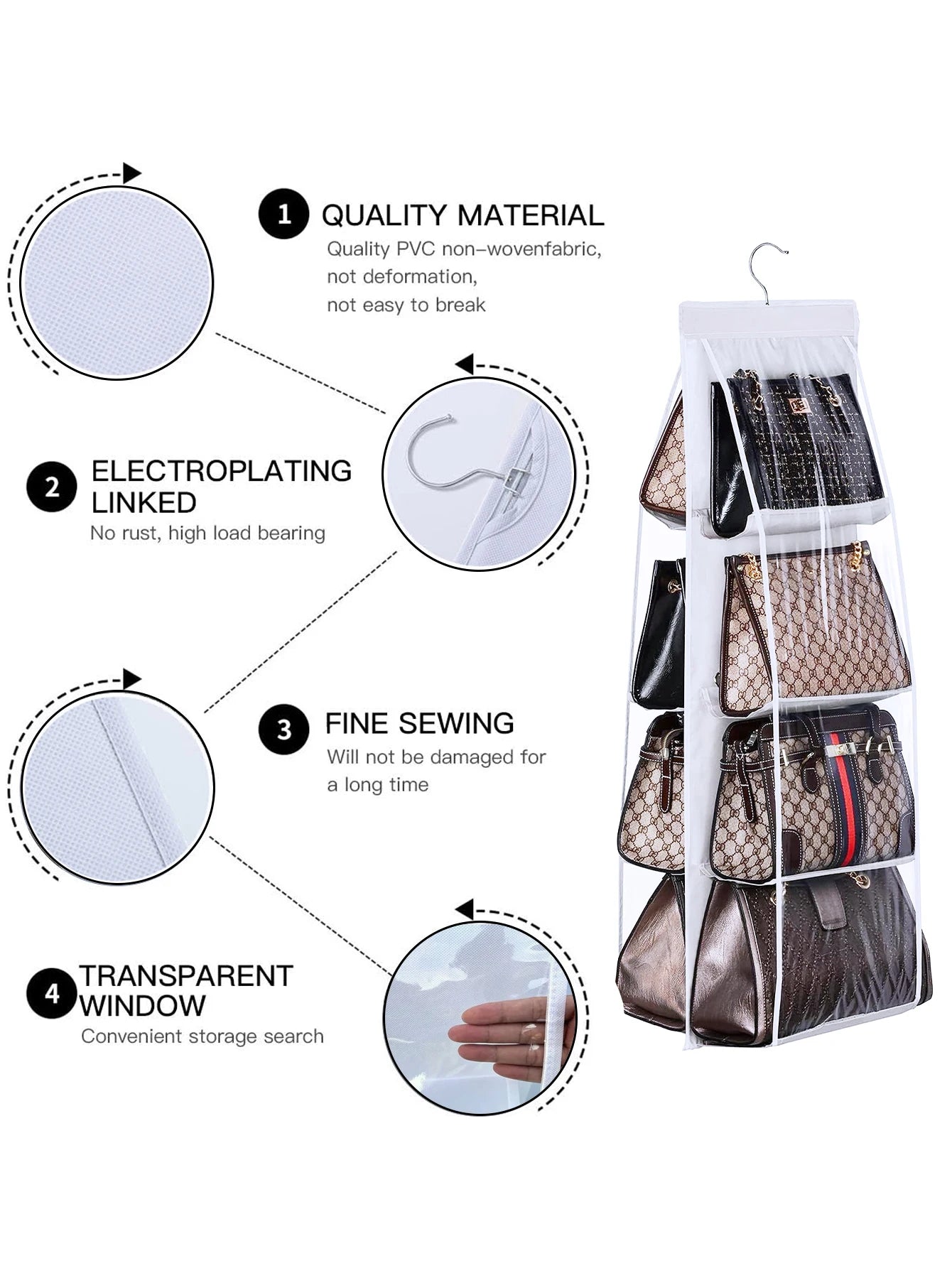 Bag Storage Handbag Organizer Artifact Wardrobe Dormitory Hanging Household Storage Shelf Layered Bag Shelf Bag Storage Bag