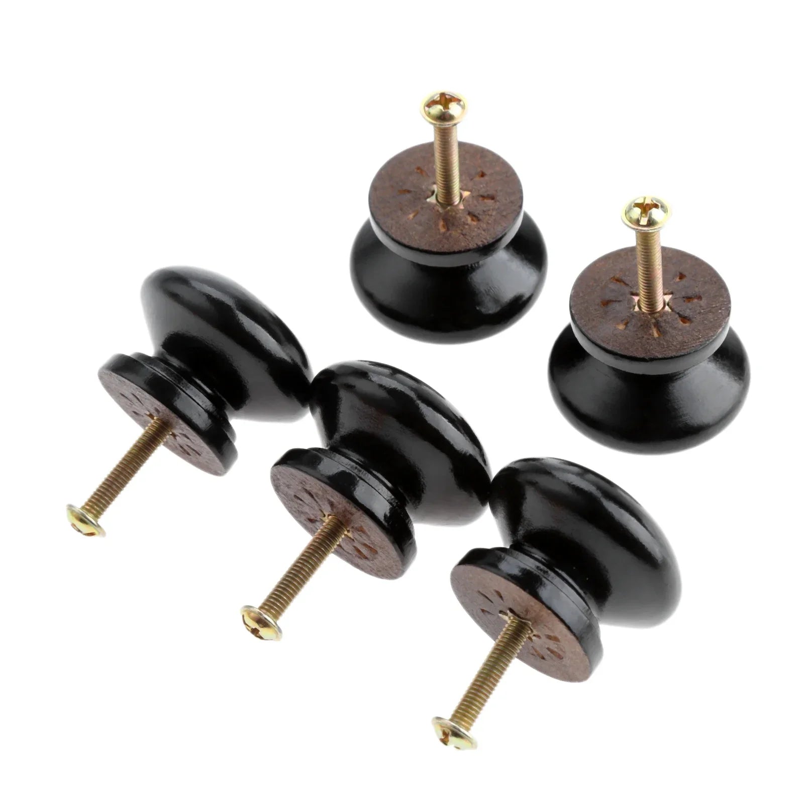 5Pcs Wood Cabinet Drawer Wardrobe Knobs Wooden Furniture Handles Cabinet Knobs and Handles Kitchen Door Pulls Furniture Hardware