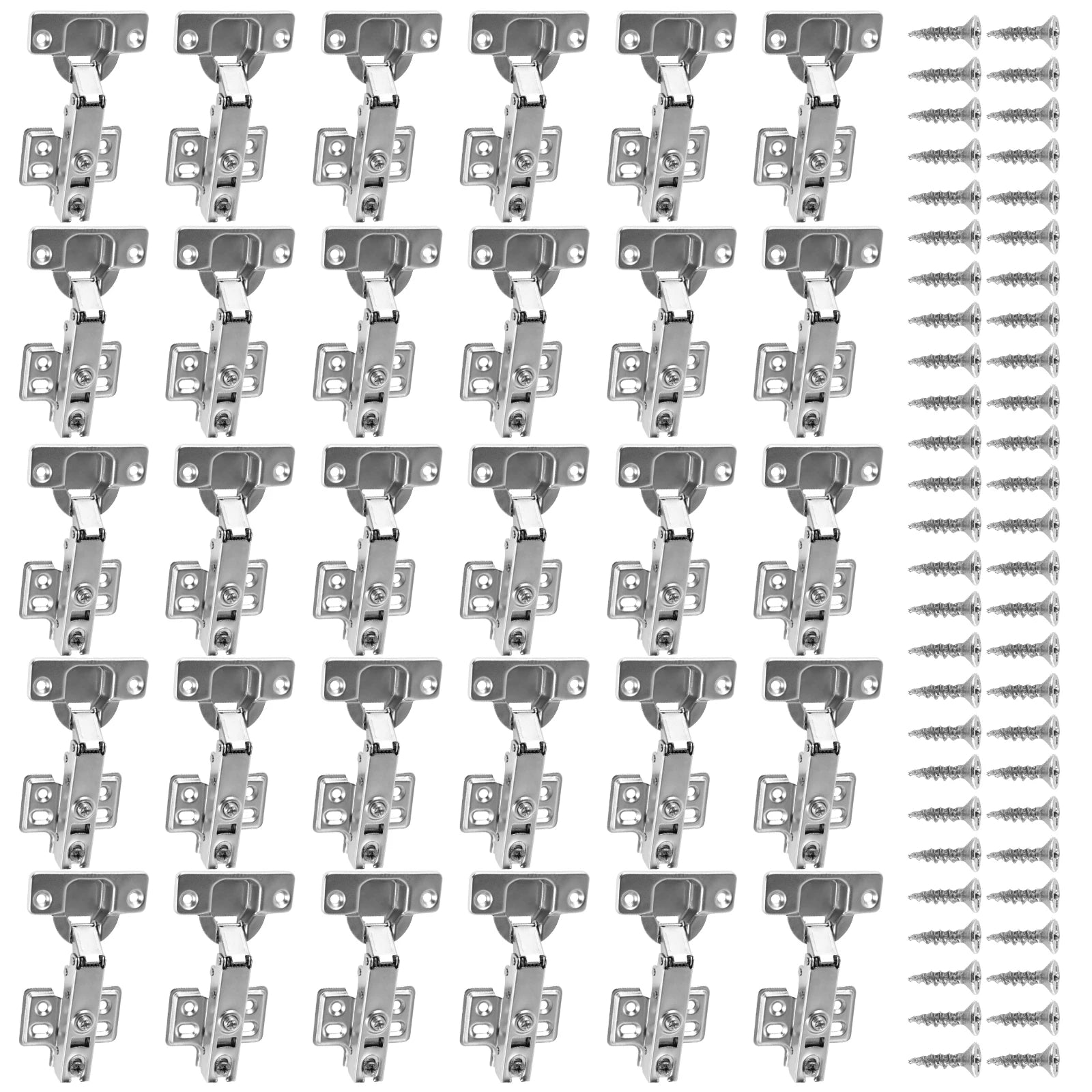 10/20Pcs Door Hinge Stainless Steel Cabinet Door Hinges Hydraulic Damper Buffer Soft Close Quiet Wardrobe Door Concealed Hinges