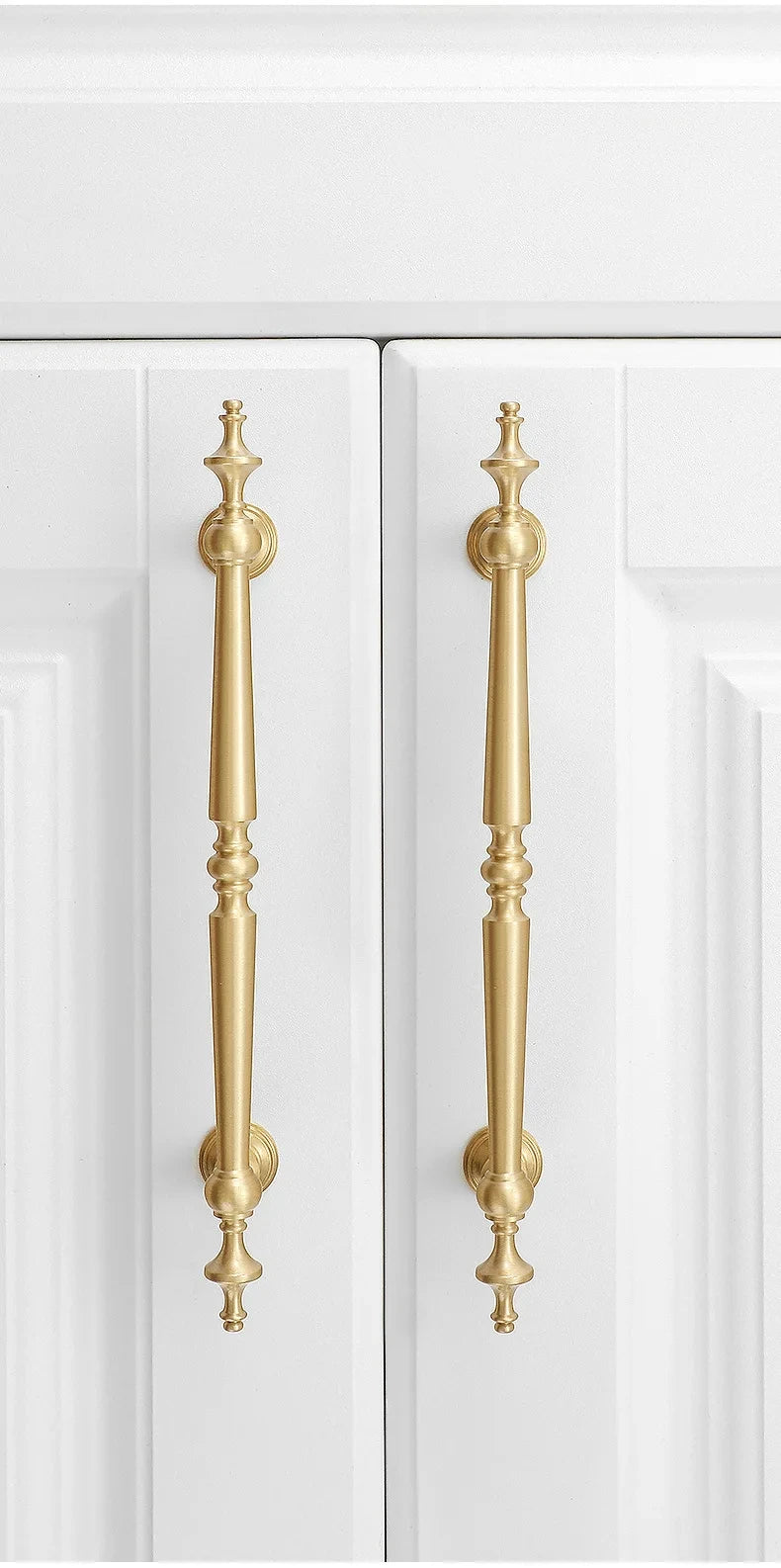 High-end Antique Bronze Door Handles and Knobs Solid Brass Antique Drawer Pulls Kitchen Cupboard Handle Gold Cabinet Handles