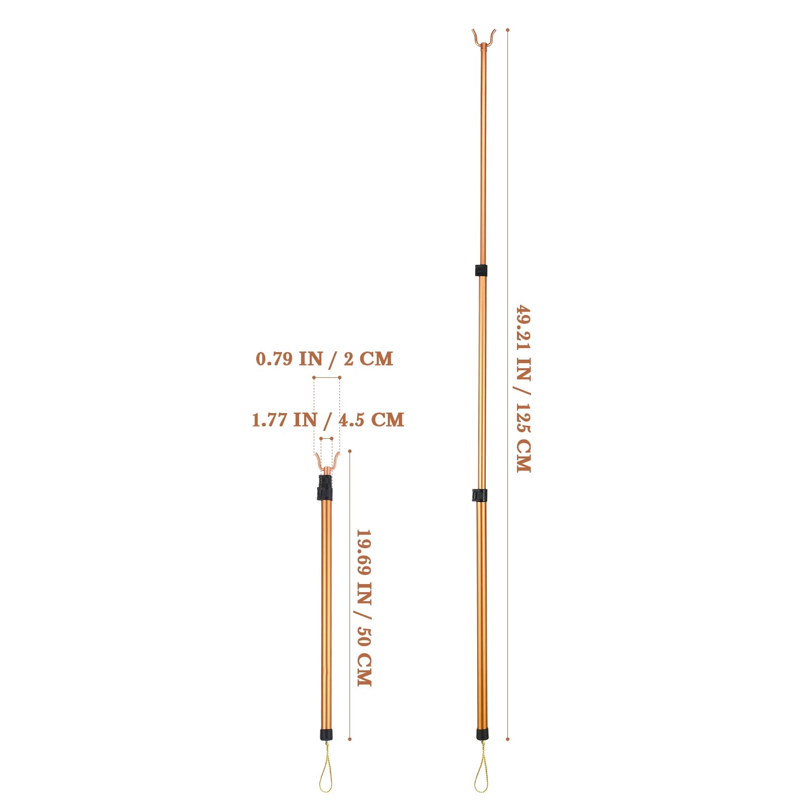 Pole Closet Hook Clothes Reach Stick Rod Retractable Reacher Hanger Garment Drying Clothing Poles Telescoping Hanging Closet Rod