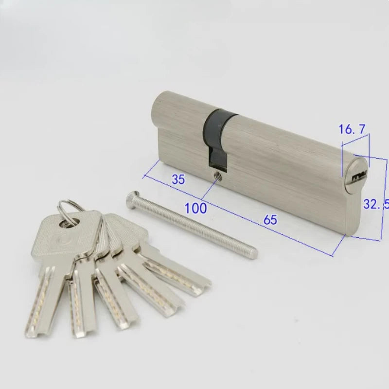 Indoor Lock Cylinder Bedroom Door Lock Core Metal Double Opening Eccentric Key Lock 65mm/70mm/80mm/85mm/90mm/100mm Hardware
