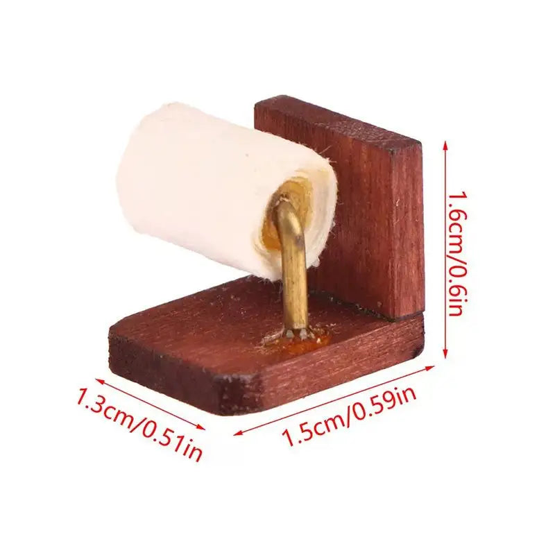 Pretend Bathroom Scene 1:12 Dollhouse Miniature Furniture Accessories: Paper Towel Holder and Toilet Paper Model Toys.