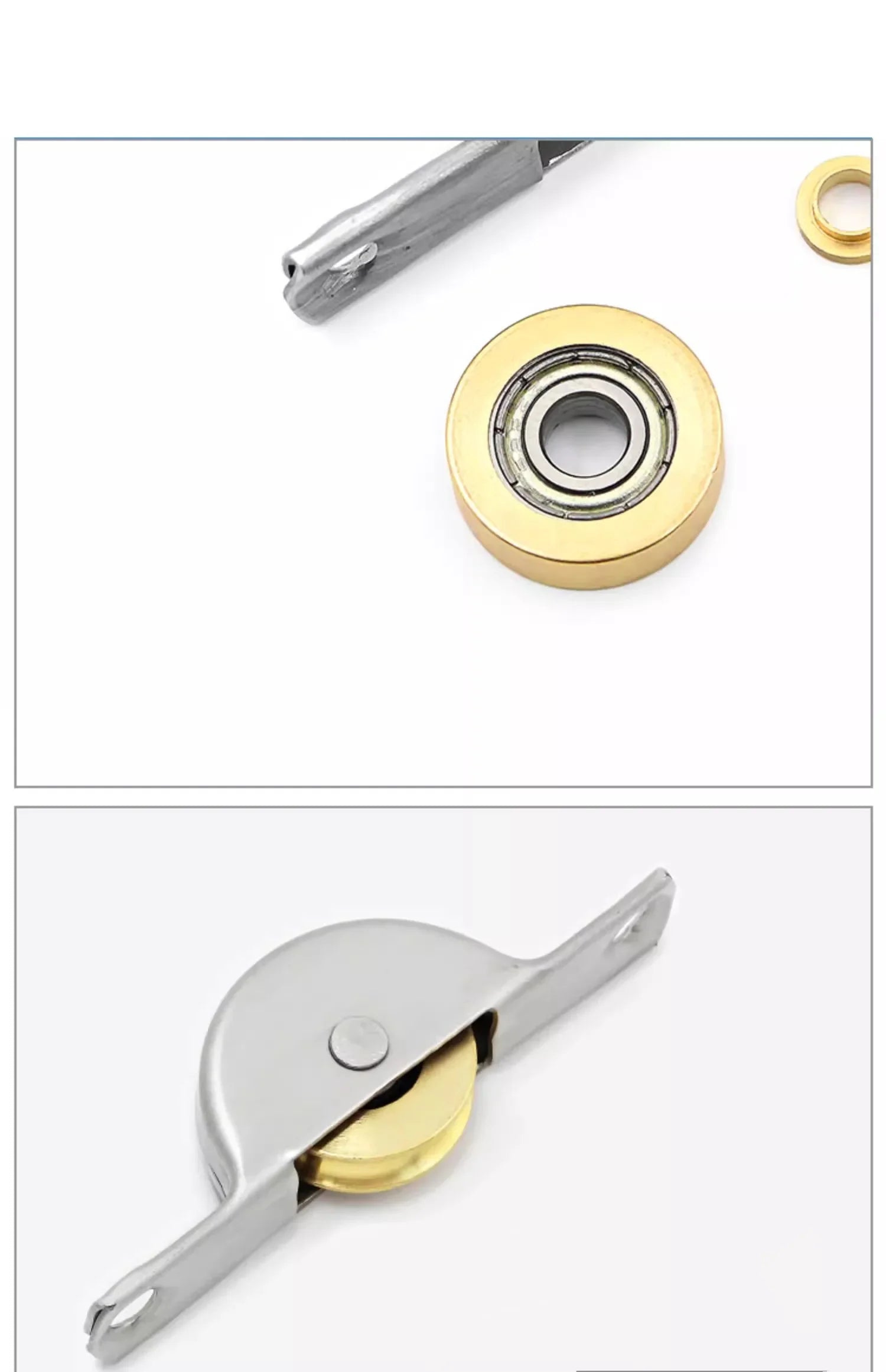 2 pieces of stainless steel sliding door groove silent pulley barn door and window roller furniture hardware accessories