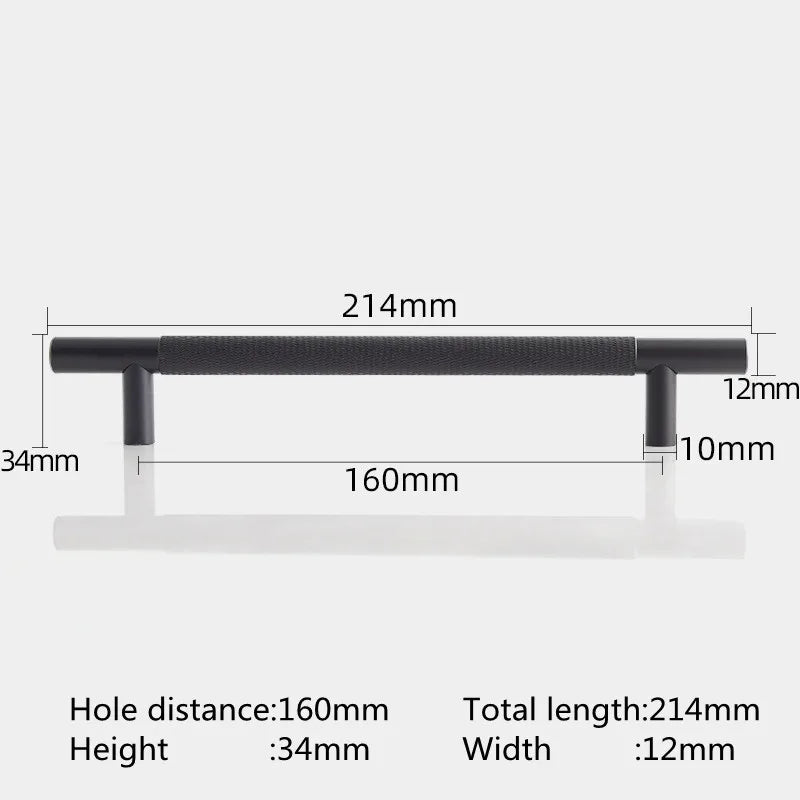 KK&FING Round Rod Knurled Carved Aluminum Alloy Furniture Door Handle Cupboard Wardrobe Door Pulls Cabinet Drawer Knobs Hardware