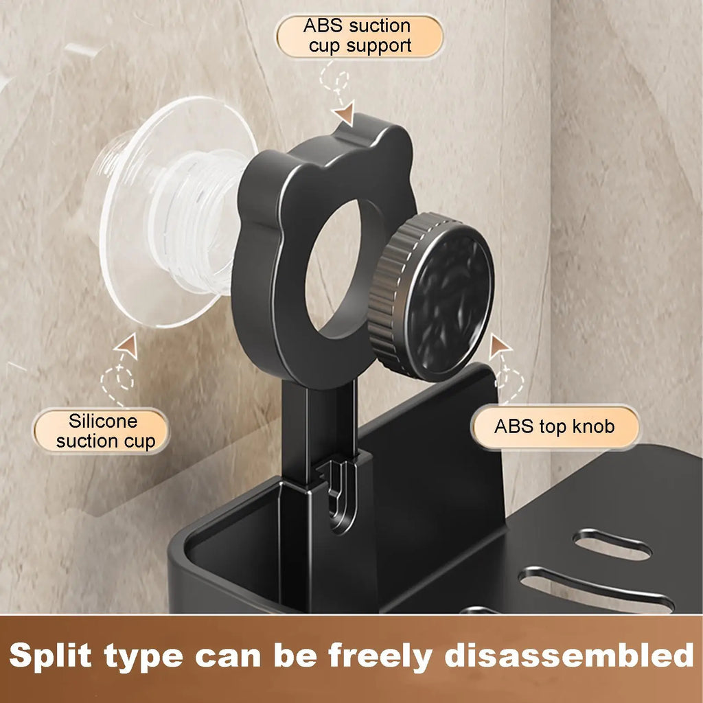 Suction cup tripod wall mounted corner storage rack for Shower with Bear Suction Cups Shampoo Holders for Inside Shower No Drill