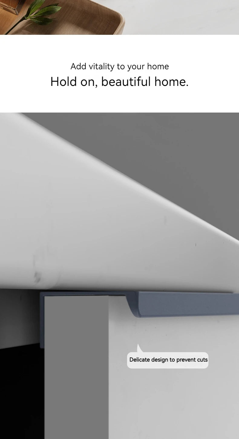 Modern Minimalist Long Door Handles, Drawers, Wardrobes, Hidden Handles, Non Perforated Cabinets, Black Edge Sealing Handles