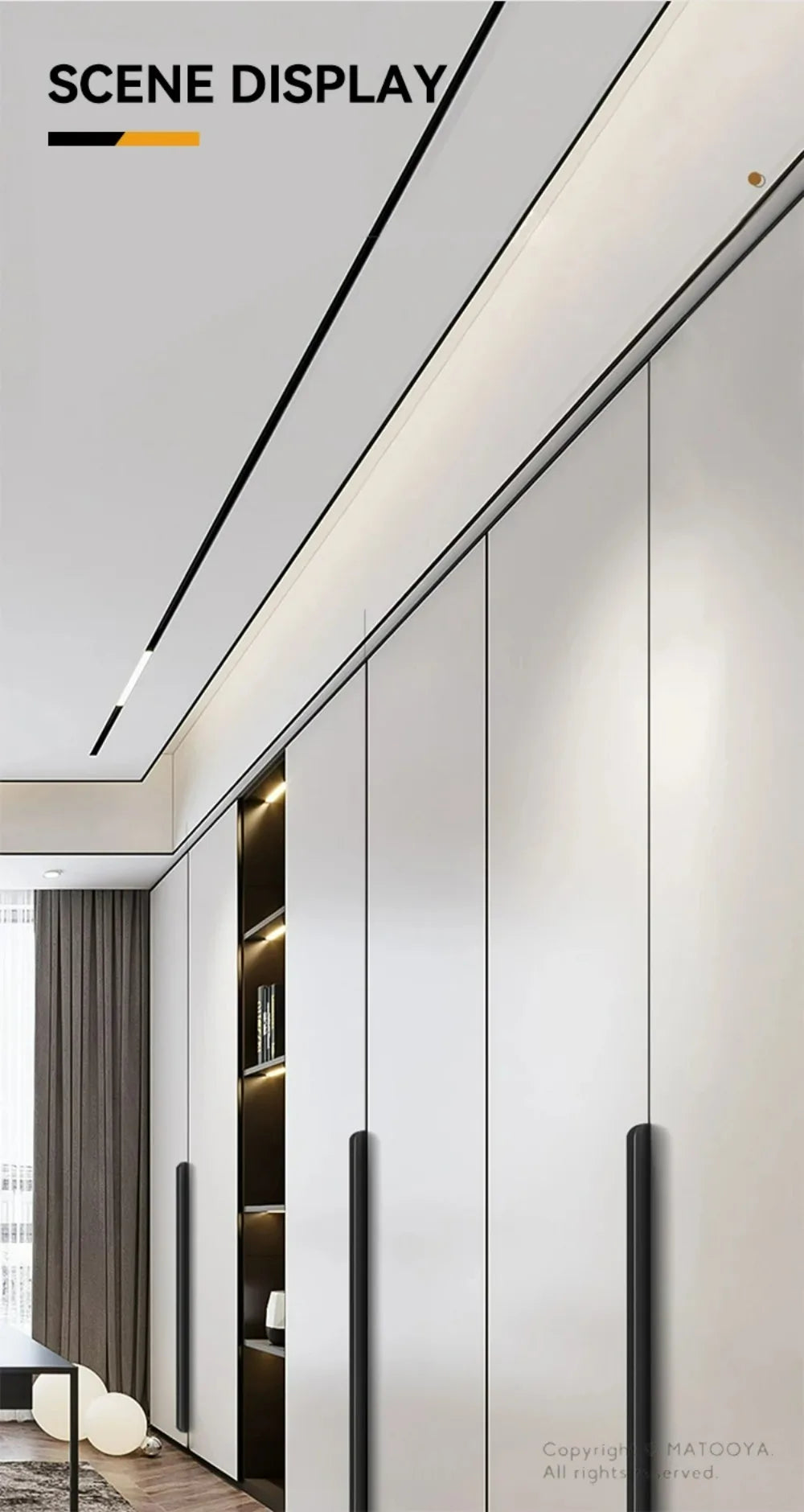 Simple Hidden Cabinet Handles  Kitchen Cupboard Door Pulls Elegance Long Handles Aluminum Alloy  Furniture Handle Hardware