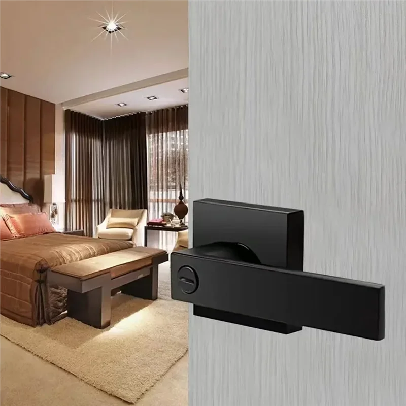 B97A-Door Lever, Keyless Interior Door Knobs, Privacy Door Lever Locksets For Bedroom Bathroom, Modern Door Handles