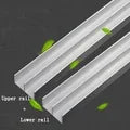 Sliding door slide rail aluminum alloy No slotting required thicken Dual track system Cam guide rail Pass through door slot