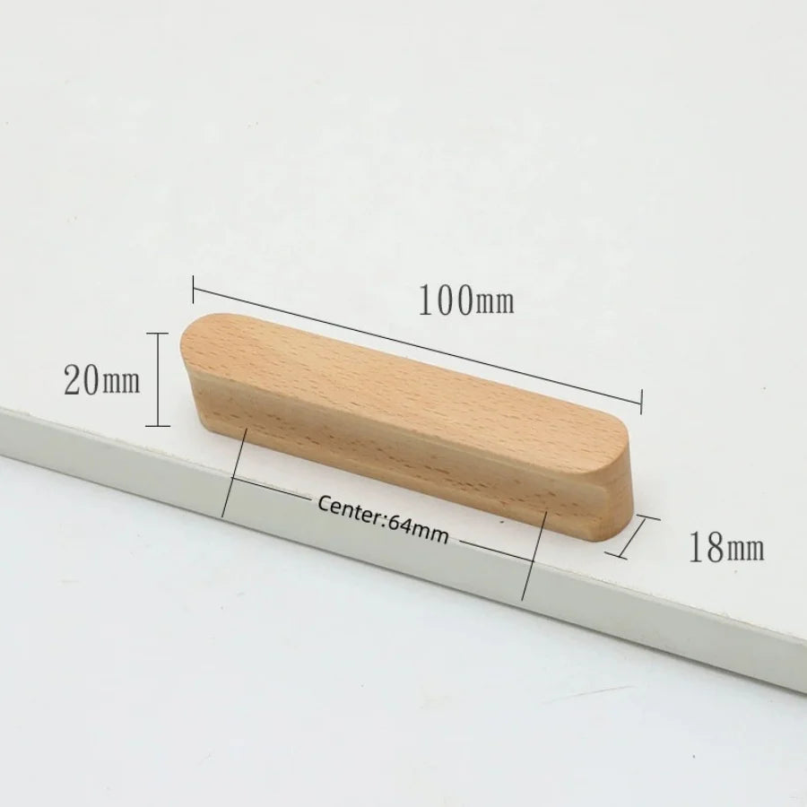 Modern Nordic Solid Wood Cabinet Handles Eco-Friendly Child-Safe Drawer Pulls for Kids Room Furniture Wooden Cabinets Pull