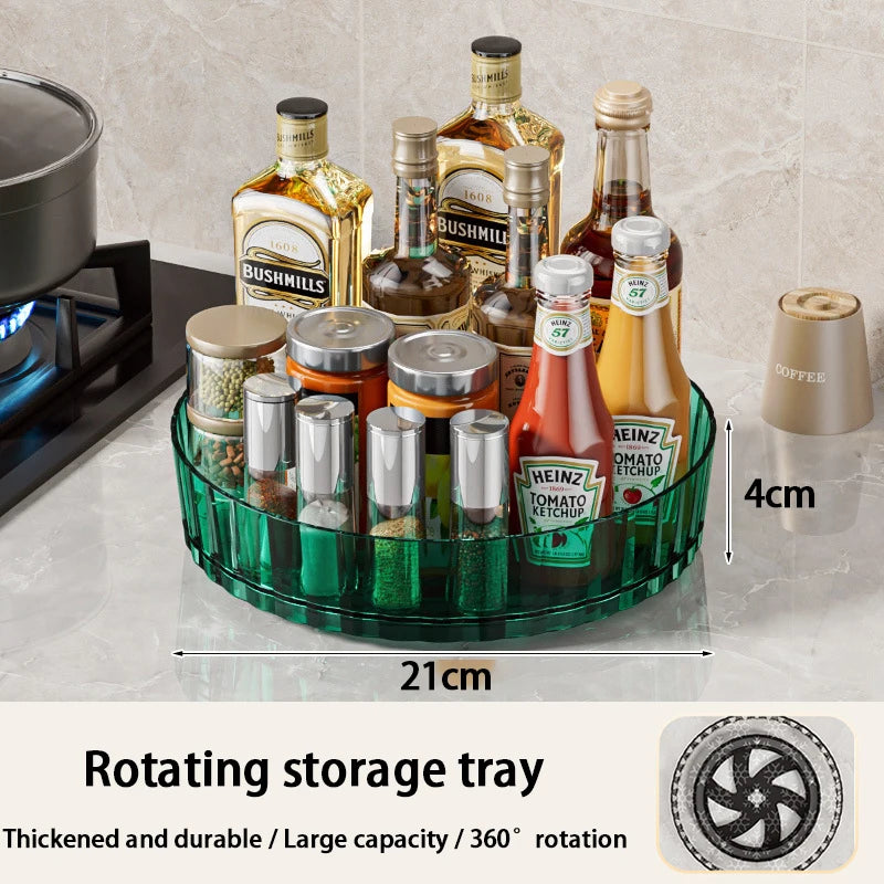 Rotating Spice Rack For Home Kitchens Multi-Functional Storage Tray For Seasoning Bottles And Jars, And Cosmetics