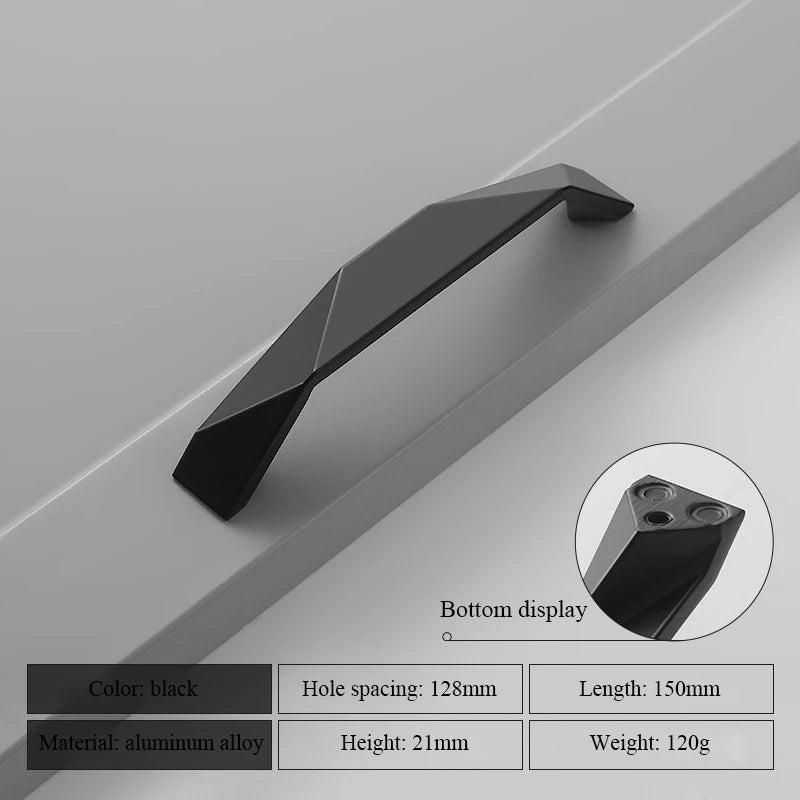 Modern Simple Geometric Design Golden Cabinet Handles Gray Drawer Knobs Kitchen Cupboard Door Handles Furniture Handles Hardware
