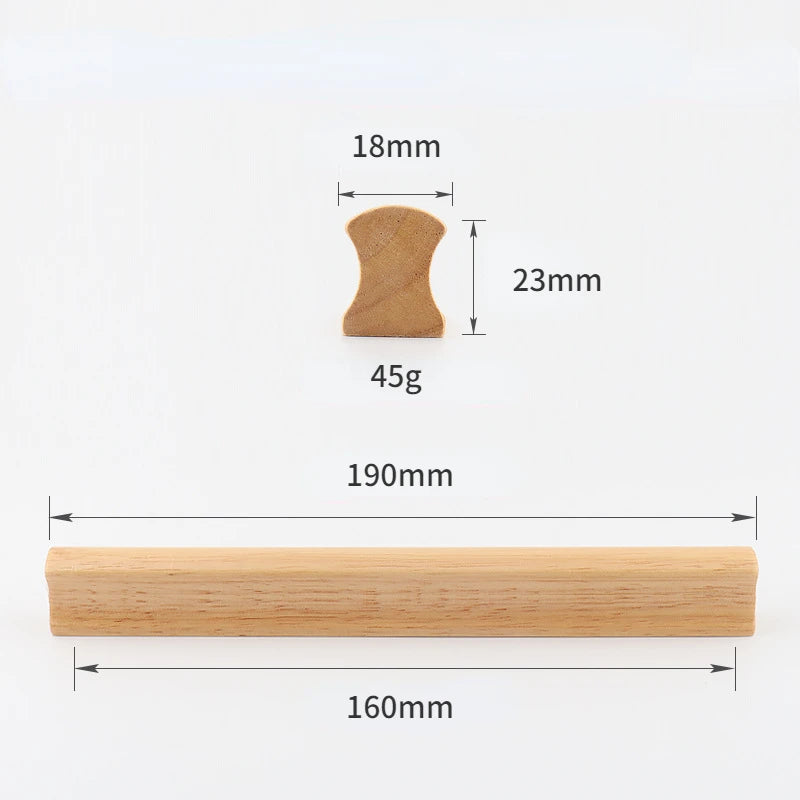 Cabinet Doors Cabinets Drawers Solid Wood Handles Minimalist Beech Wood Walnut Wood Wardrobe Wooden Furniture Handles