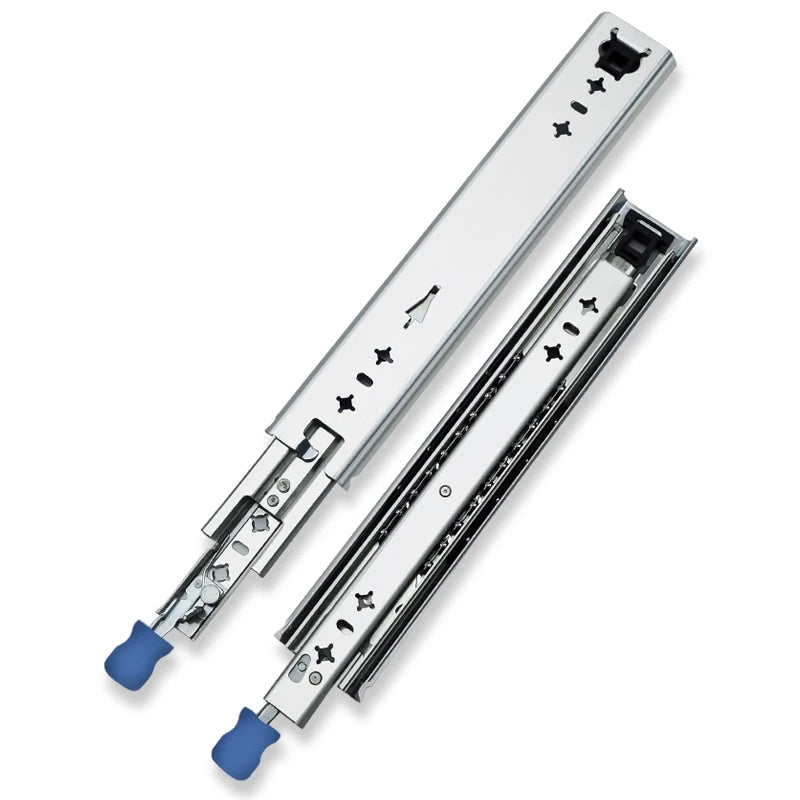 1 Pair Heavy Duty Locking Drawer Slides 10-60 Inch 250 Lb Load Capacity Side Mount Full Extension Ball Bearing Industrial Rail