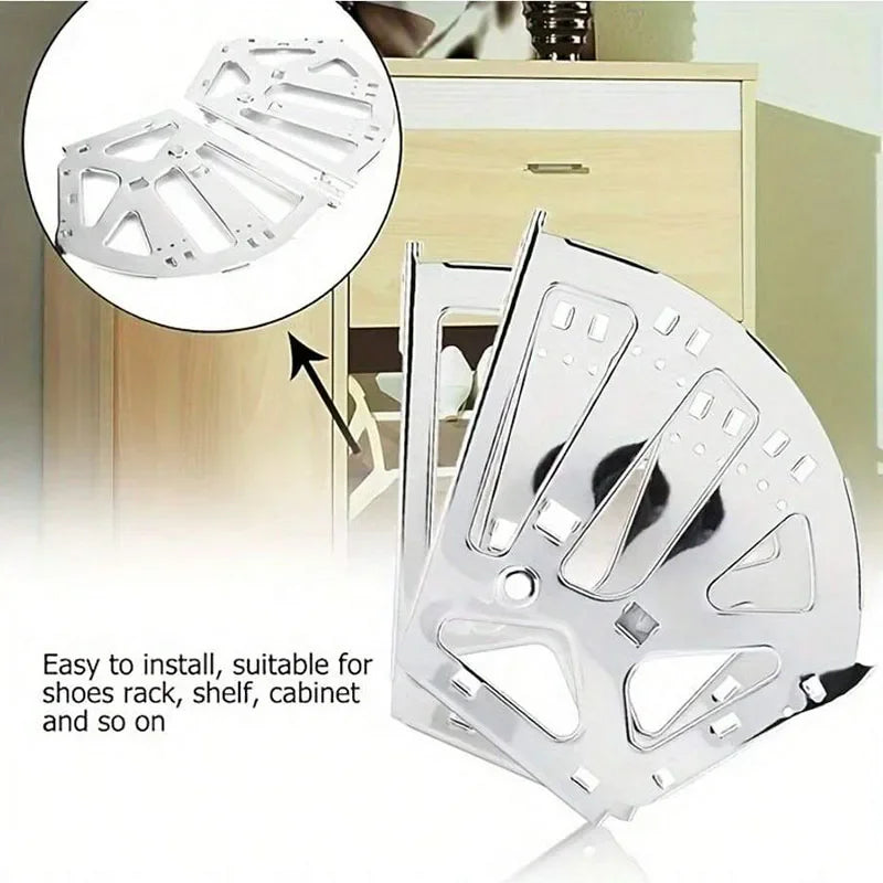 Shoe Rack Accessory - 3-Tier Connector, Thickened Iron Structure with Hidden Foldable Shelf, for Shoe Organization, 3-Layer Prac