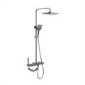 Hot Cold Water Mixer Bathroom Contemporary Exposed Shower Faucet System Brass Rainfall Adjust The Temperature Shower Set