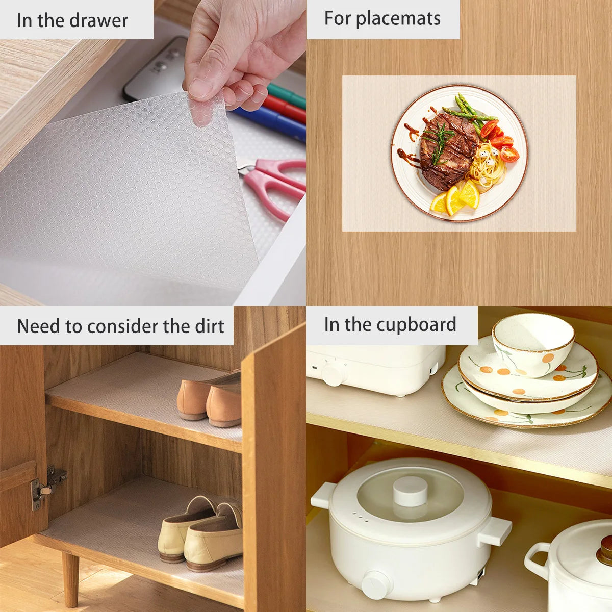45*150/450CM Drawer Mat Cabinet Shelf Liners Non Slip Waterproof Closet Placemat Table Pad Tablecloth Thickened Oil Kitchen Mats