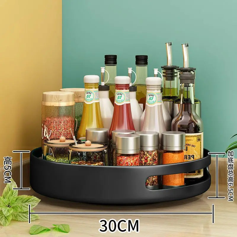 Rotatable Kitchen Spice Rack Multi-Tier Countertop Seasoning Organizer with Movable Turntable for Spice Jars Boxes