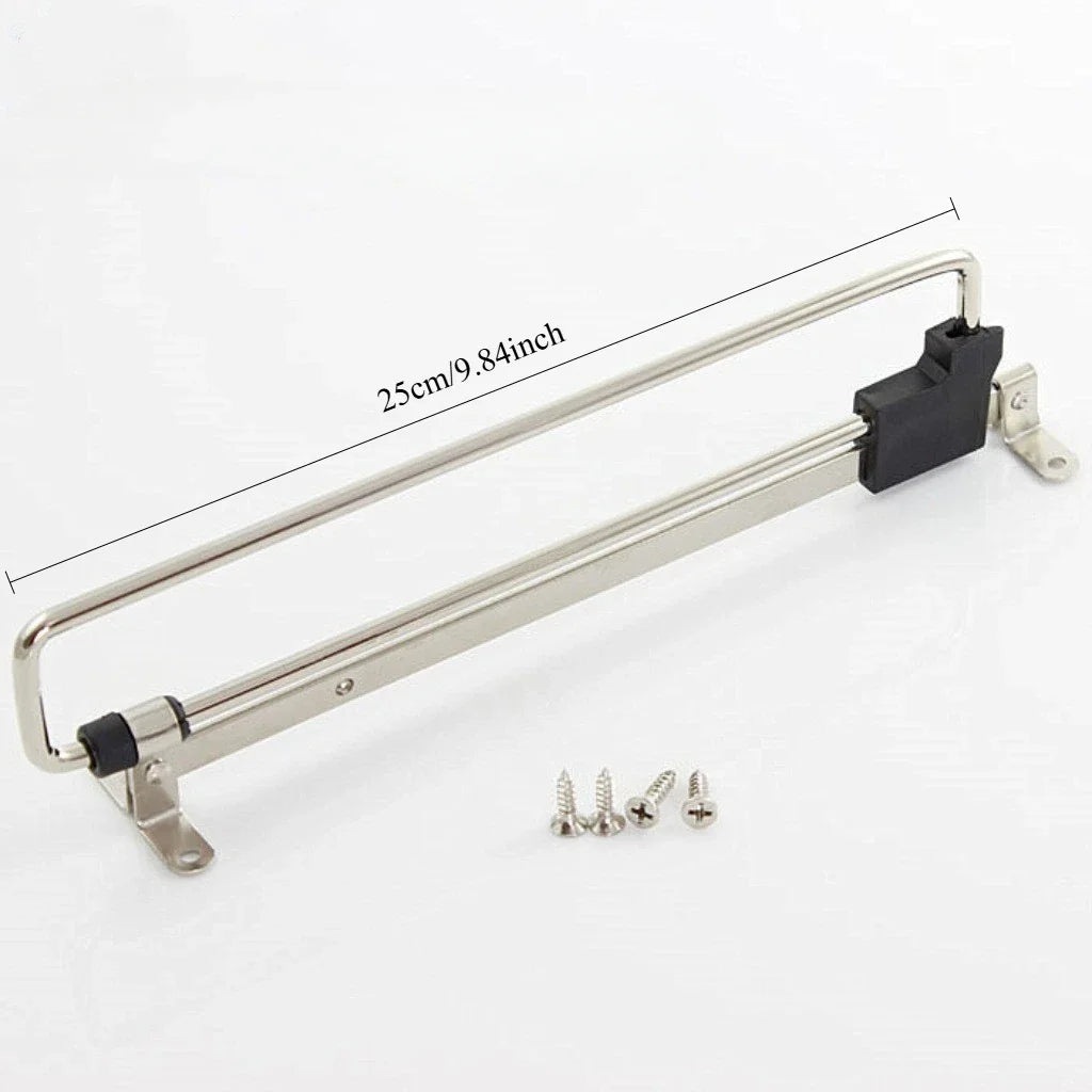 Retractable Closet Hangers Vertical Pull-Out Top Mounted Shallow Cabinet Hanging Rod for Trouser Storage No Hole Drilling Requir