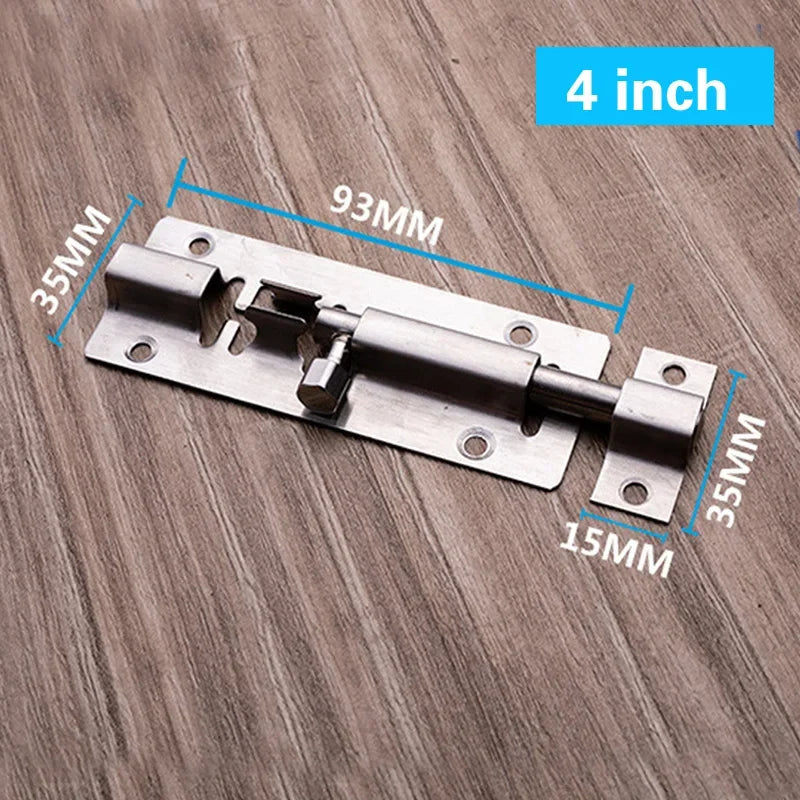 Door Security Slide Latch Lock Stainless Steel Bolt With Solid Heavy Duty Brushed Finish Door Latch Sliding Lock